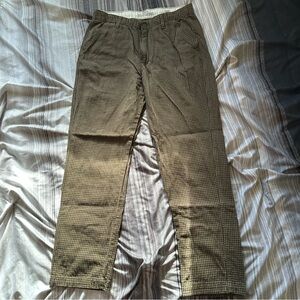 Levis XX Chino EZ Pants Mens M Brown Houndstooth Tapered Chinos Casual Comfort